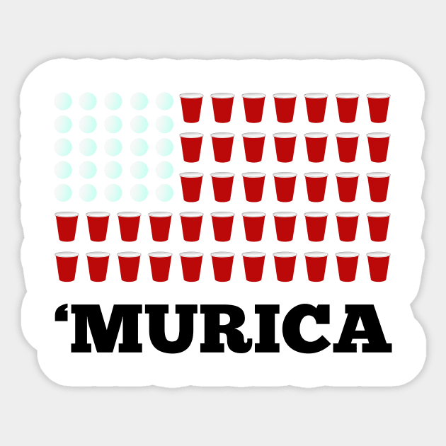 'Beerpong Flag' Awesome July 4th Freedom Gift Sticker by ourwackyhome